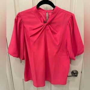 LOFT Pink Puff Sleeve Blouse NWT